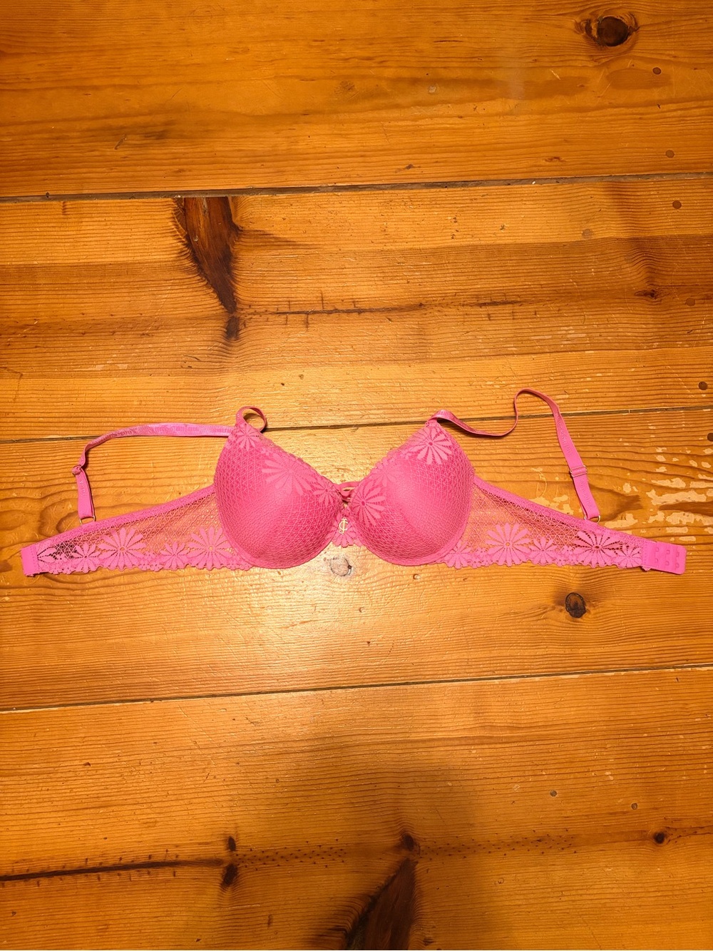 Juicy Couture Hot Pink Lace Underwire Bra